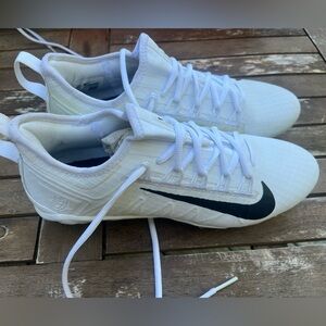 Nike Alpha Huarache 7 Pro LAX Cleats White Black CJ0265-100 Men’s Size 9.5 - New